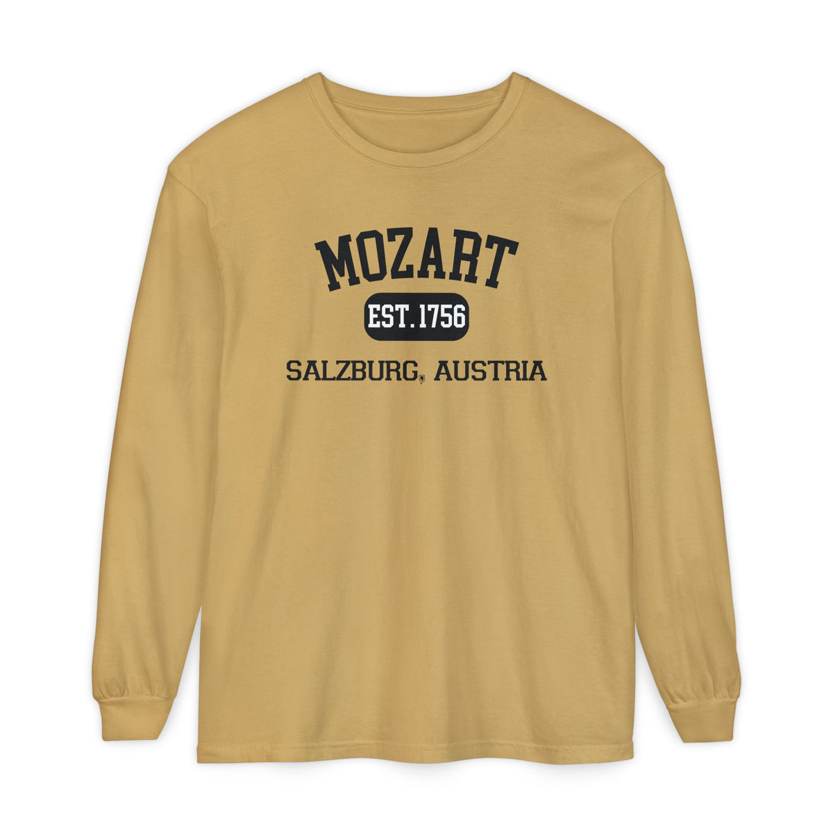 Mozart Classical Tee - Salzburg, Austria "Varsity Style" Long Sleeve Shirt