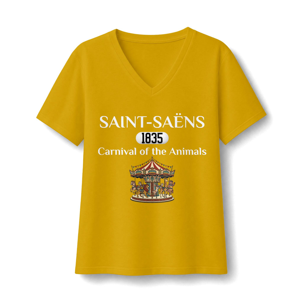 Saint-Saëns Carnival of the Animals (with Carousel) Women's V-Neck T-Shirt