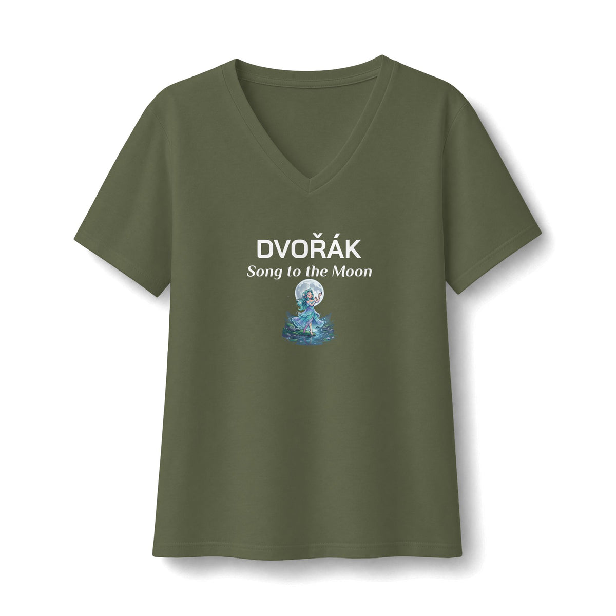 Dvorak Song of the Moon Women's Classical Music V-Neck T-Shirt