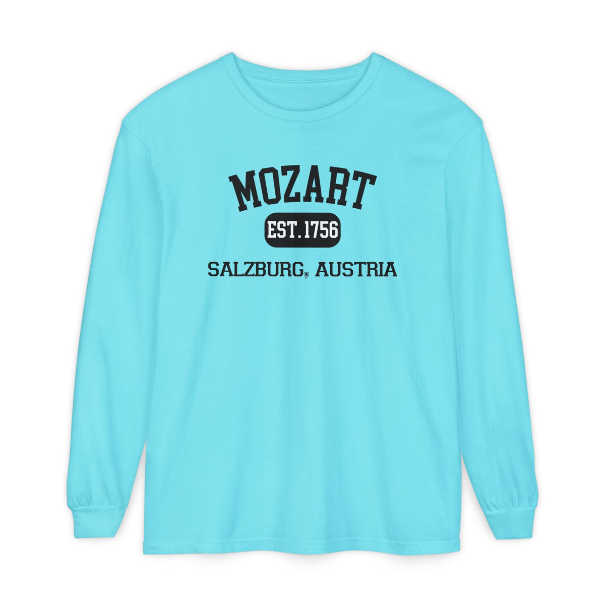 Mozart Classical Tee - Salzburg, Austria "Varsity Style" Long Sleeve Shirt