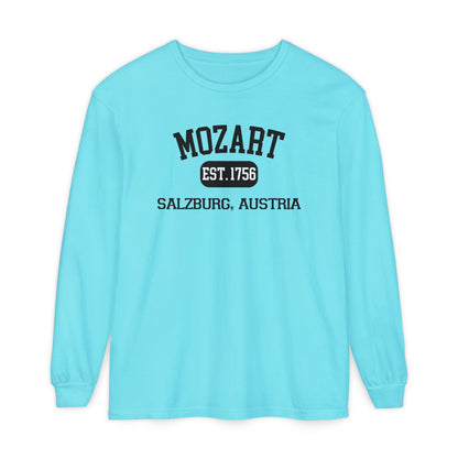 Mozart Classical Tee - Salzburg, Austria "Varsity Style" Long Sleeve Shirt
