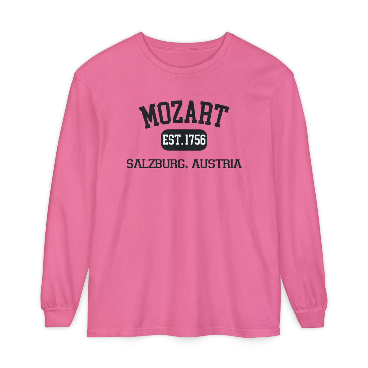 Mozart Classical Tee - Salzburg, Austria "Varsity Style" Long Sleeve Shirt
