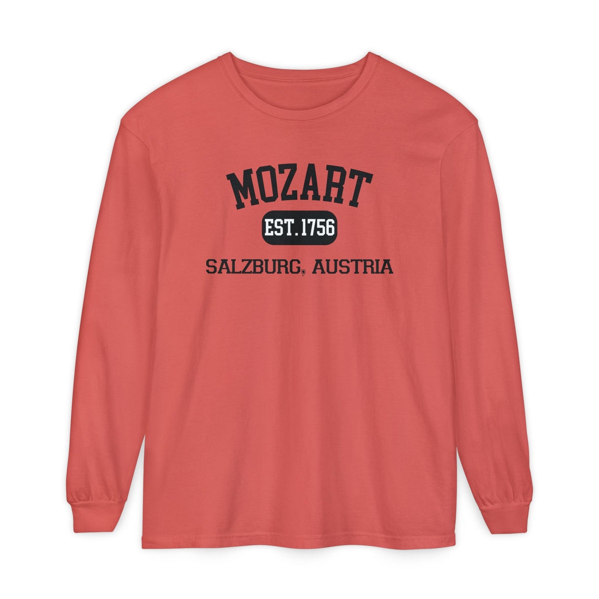 Mozart Classical Tee - Salzburg, Austria "Varsity Style" Long Sleeve Shirt