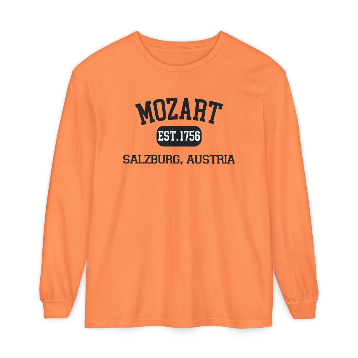Mozart Classical Tee - Salzburg, Austria "Varsity Style" Long Sleeve Shirt