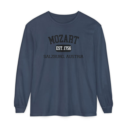 Mozart Classical Tee - Salzburg, Austria "Varsity Style" Long Sleeve Shirt