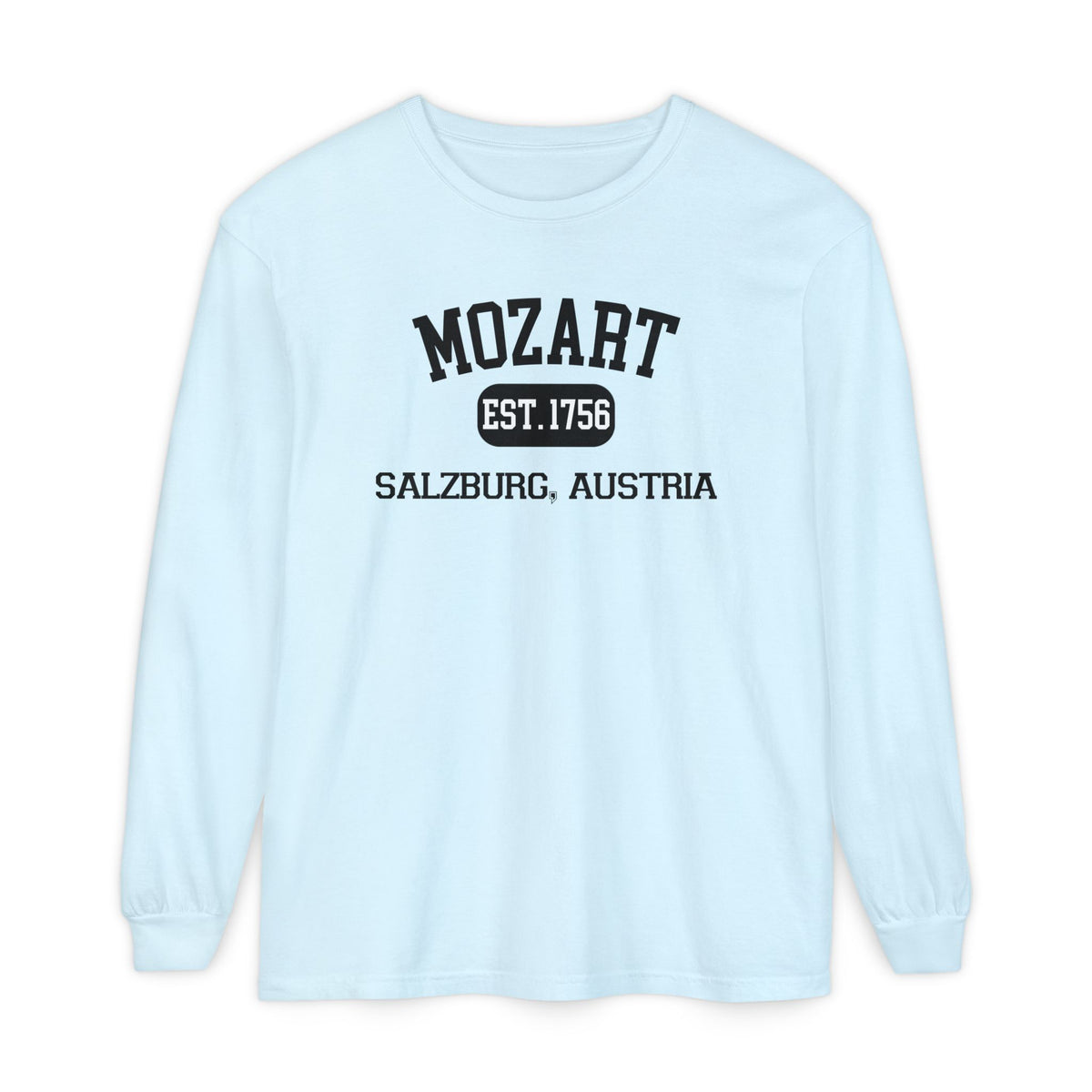Mozart Classical Tee - Salzburg, Austria "Varsity Style" Long Sleeve Shirt