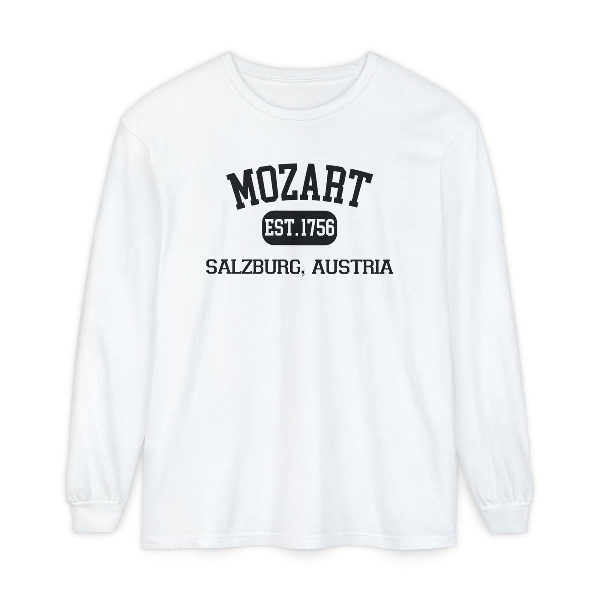Mozart Classical Tee - Salzburg, Austria "Varsity Style" Long Sleeve Shirt