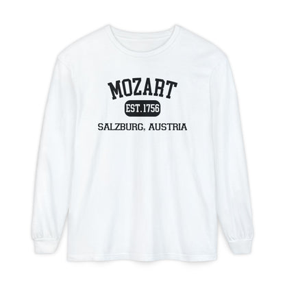 Mozart Classical Tee - Salzburg, Austria "Varsity Style" Long Sleeve Shirt