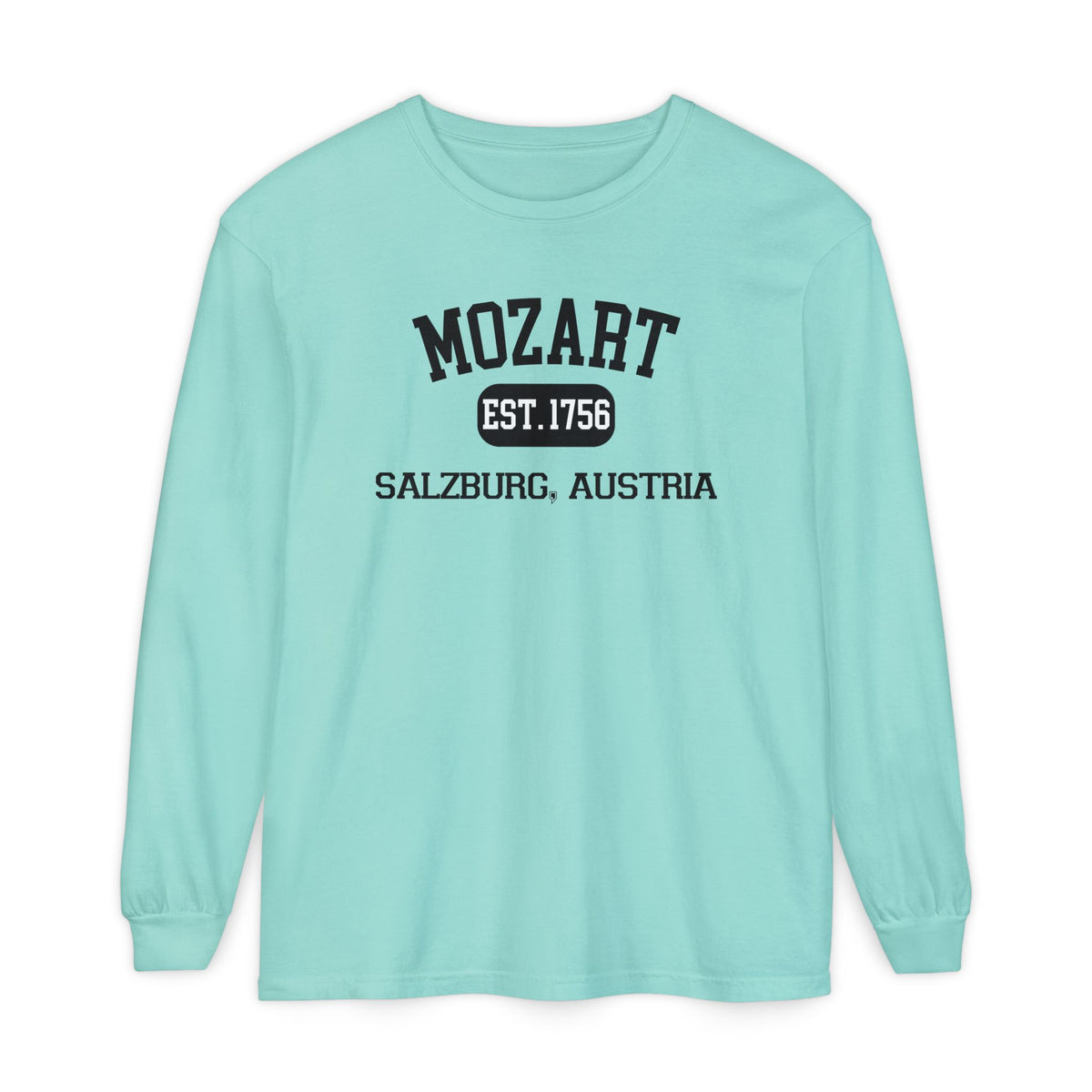 Mozart Classical Tee - Salzburg, Austria "Varsity Style" Long Sleeve Shirt