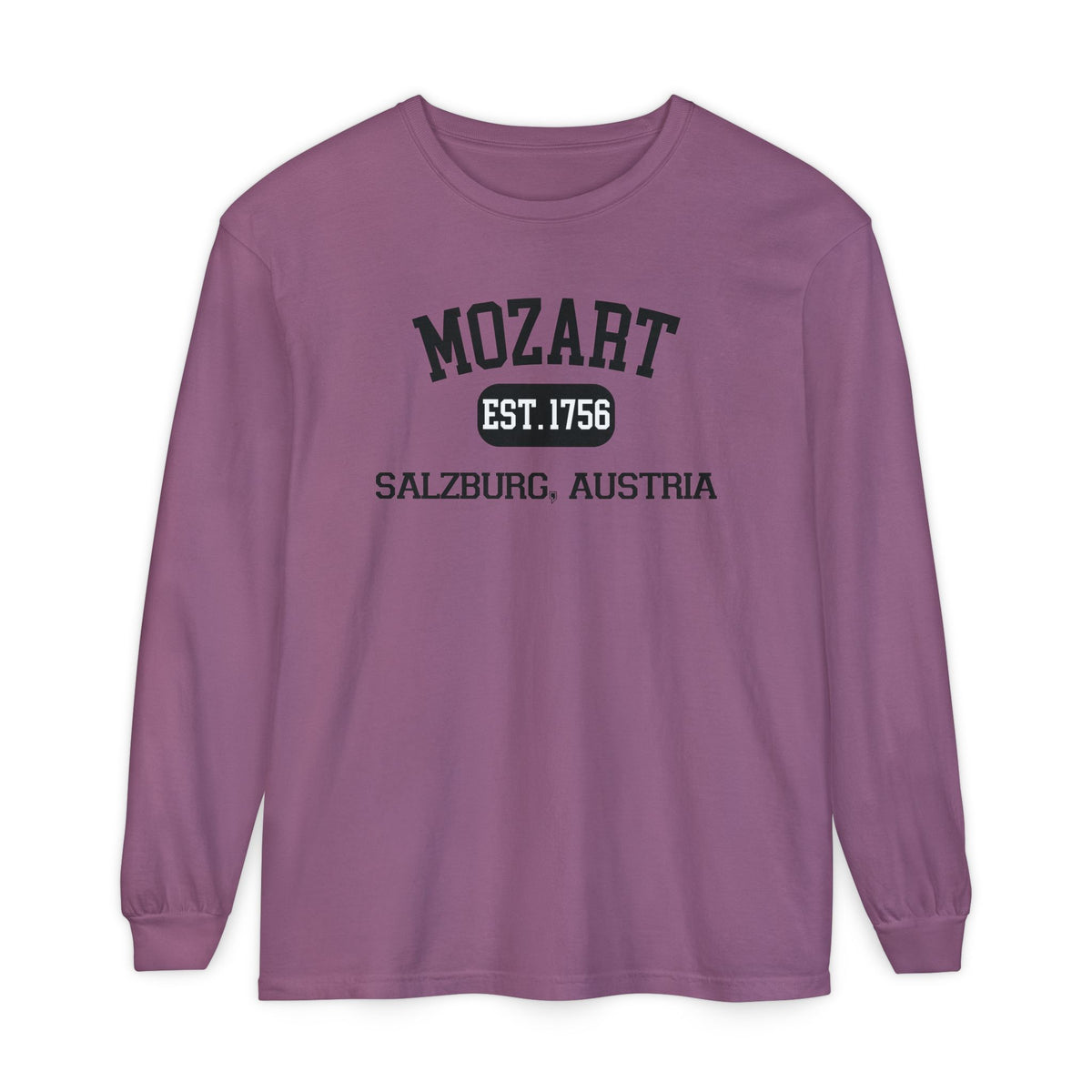 Mozart Classical Tee - Salzburg, Austria "Varsity Style" Long Sleeve Shirt