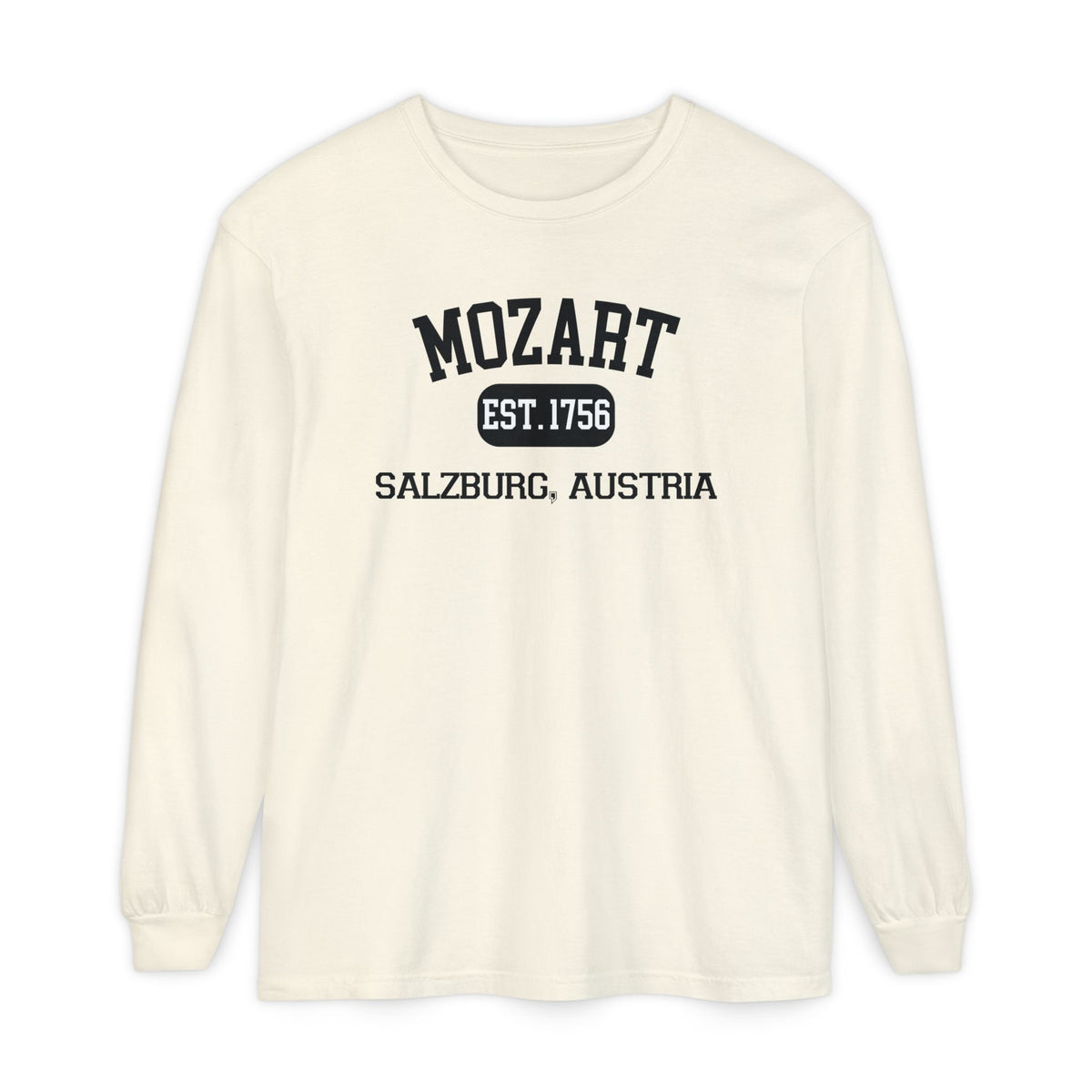 Mozart Classical Tee - Salzburg, Austria "Varsity Style" Long Sleeve Shirt