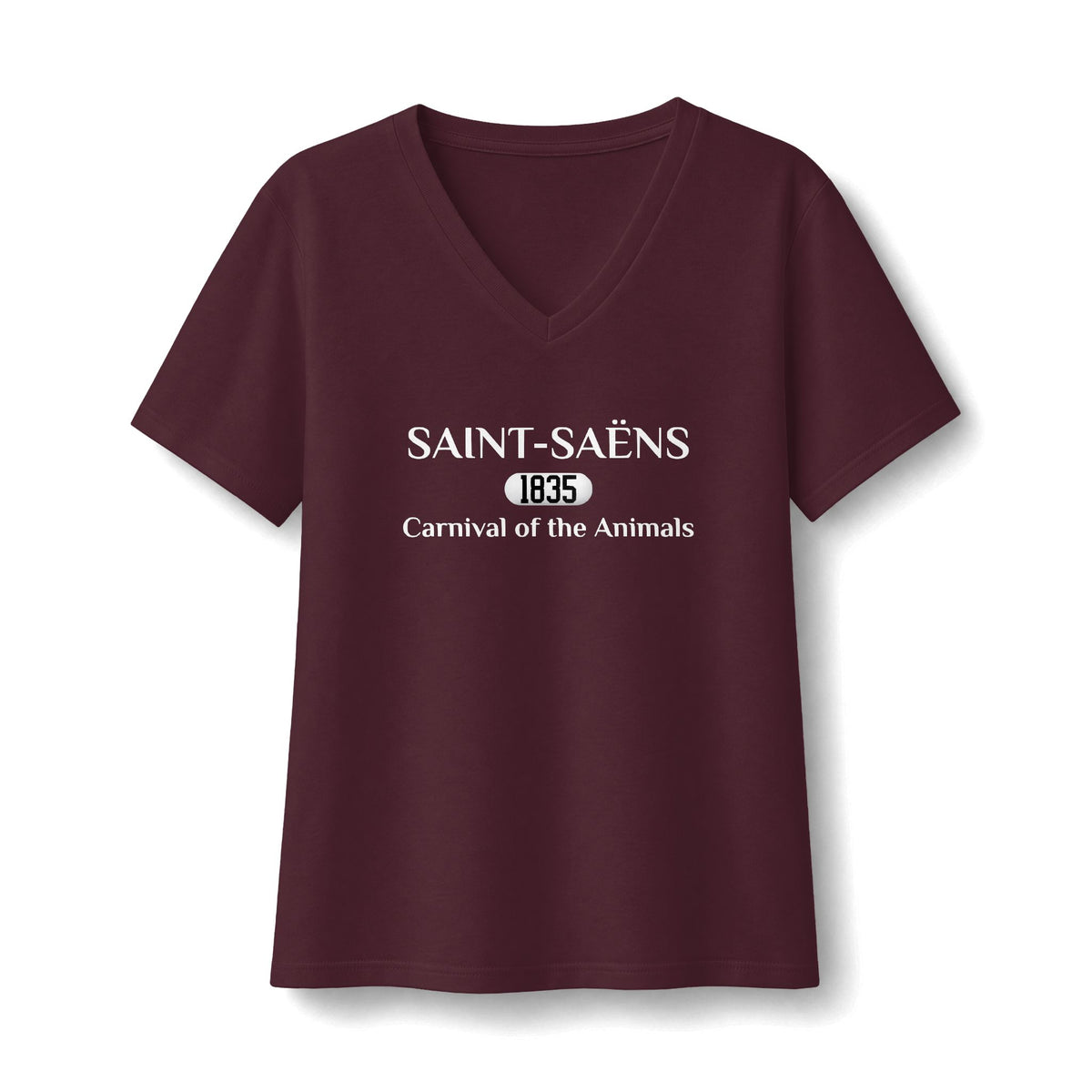 SAINT-SAËNS - Carnival of the Animals| Women's Classical Music V-Neck T-Shirt
