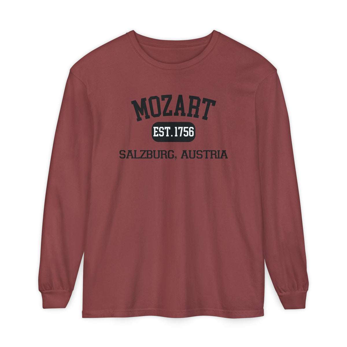 Mozart Classical Tee - Salzburg, Austria "Varsity Style" Long Sleeve Shirt