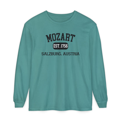 Mozart Classical Tee - Salzburg, Austria "Varsity Style" Long Sleeve Shirt