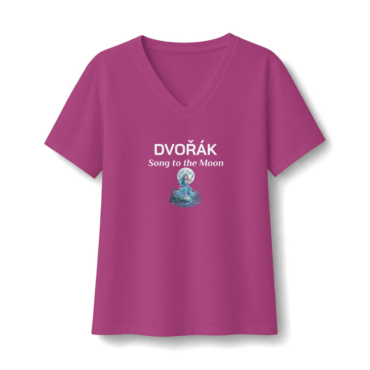 Dvorak Song of the Moon Women's Classical Music V-Neck T-Shirt
