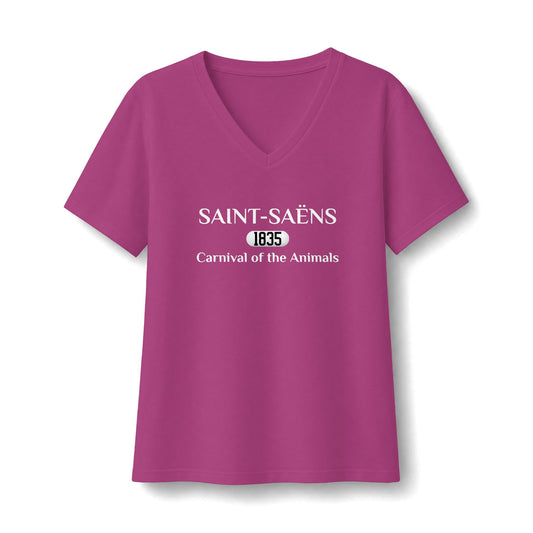 SAINT-SAËNS - Carnival of the Animals| Women's Classical Music V-Neck T-Shirt