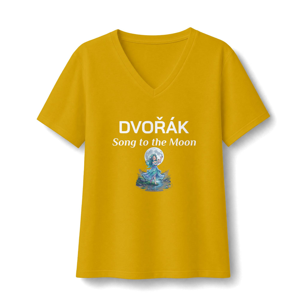 Dvorak Song of the Moon Women's Classical Music V-Neck T-Shirt
