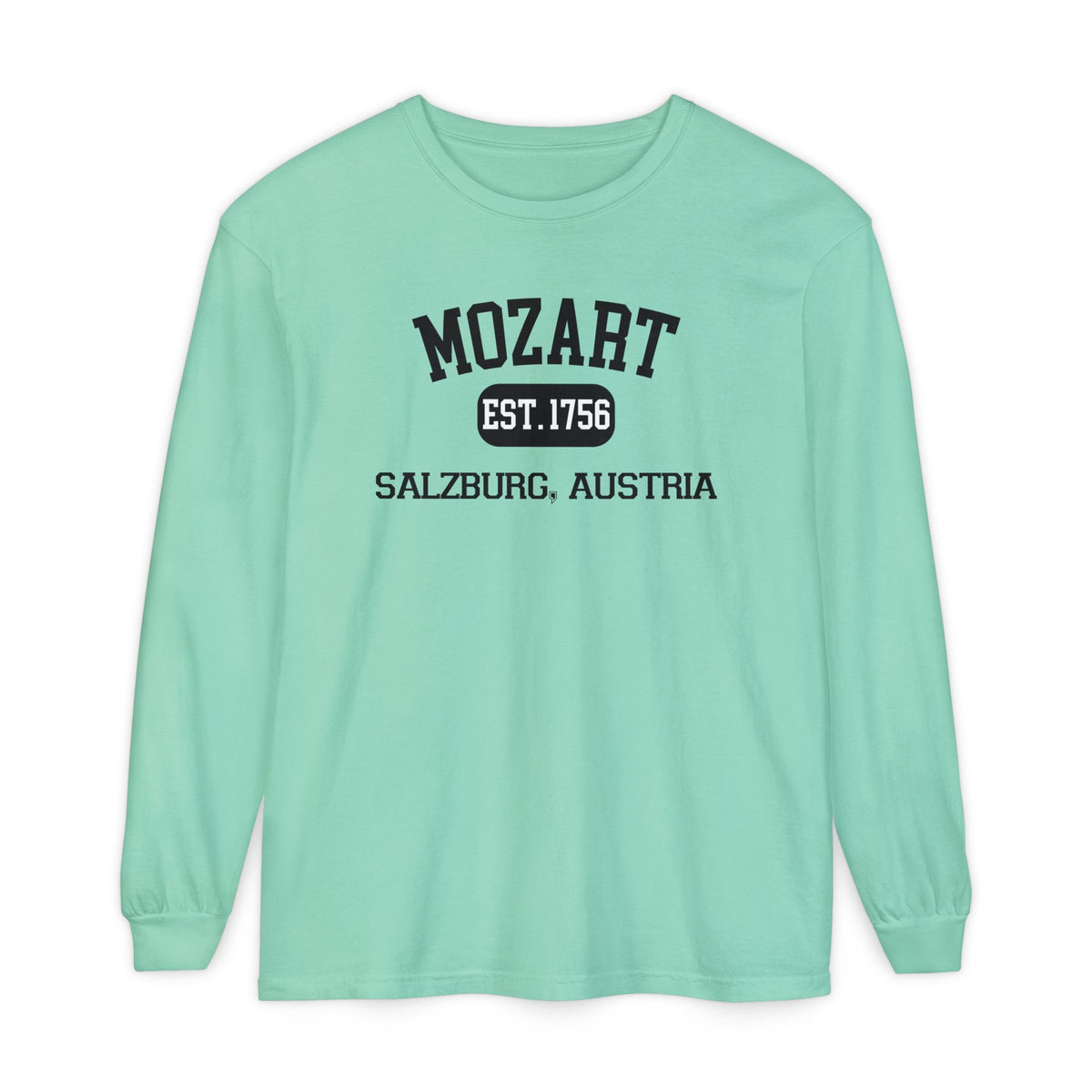 Mozart Classical Tee - Salzburg, Austria "Varsity Style" Long Sleeve Shirt