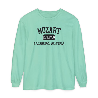 Mozart Classical Tee - Salzburg, Austria "Varsity Style" Long Sleeve Shirt