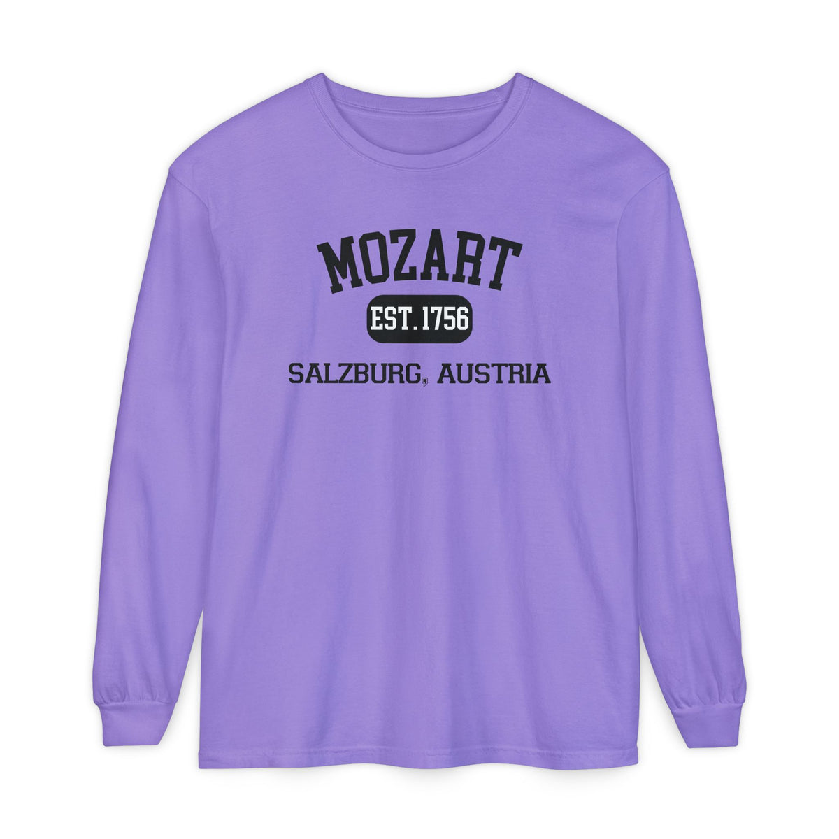 Mozart Classical Tee - Salzburg, Austria "Varsity Style" Long Sleeve Shirt