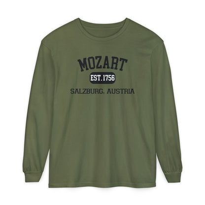 Mozart Classical Tee - Salzburg, Austria "Varsity Style" Long Sleeve Shirt